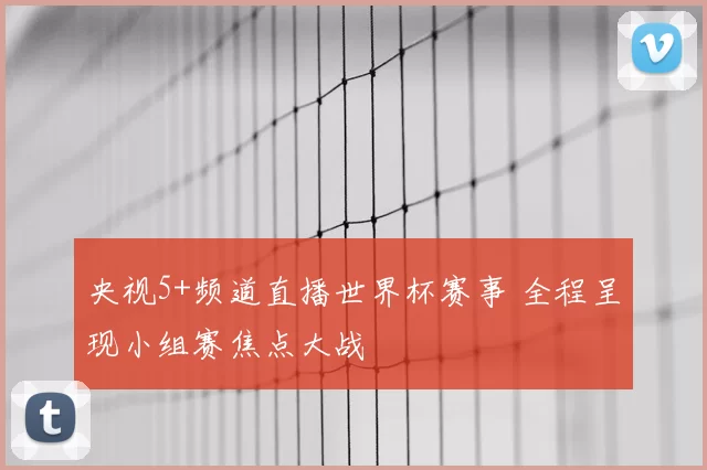 央视5+频道直播世界杯赛事 全程呈现小组赛焦点大战